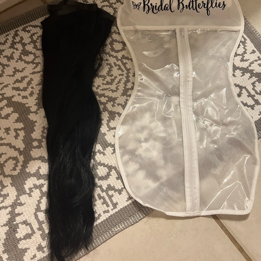 Bridal butterflies human clip in hair extensions